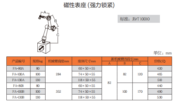 上工磁性表座 (强力锁紧)